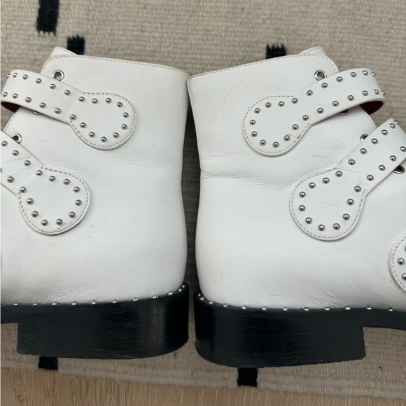 Givenchy White Studded Leather buckle booties sz 8 - Picture 10 of 12